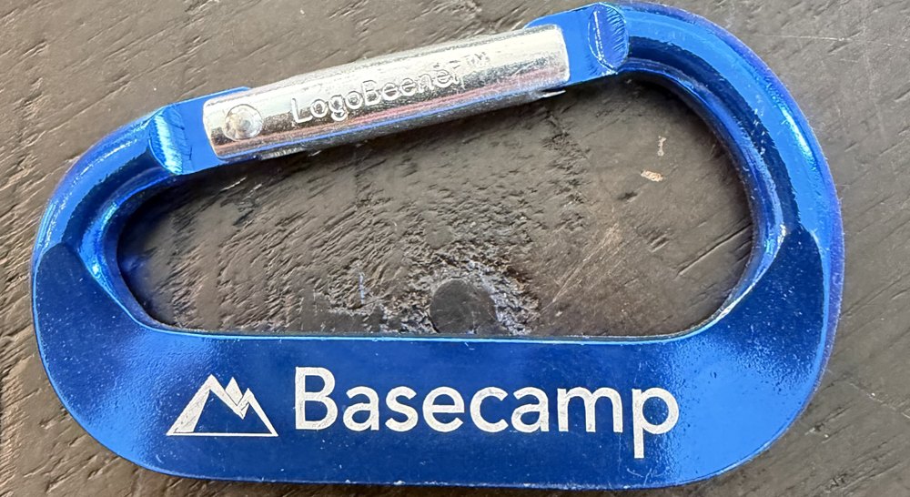The Basecamp carabiner given to members welcomed into the community
